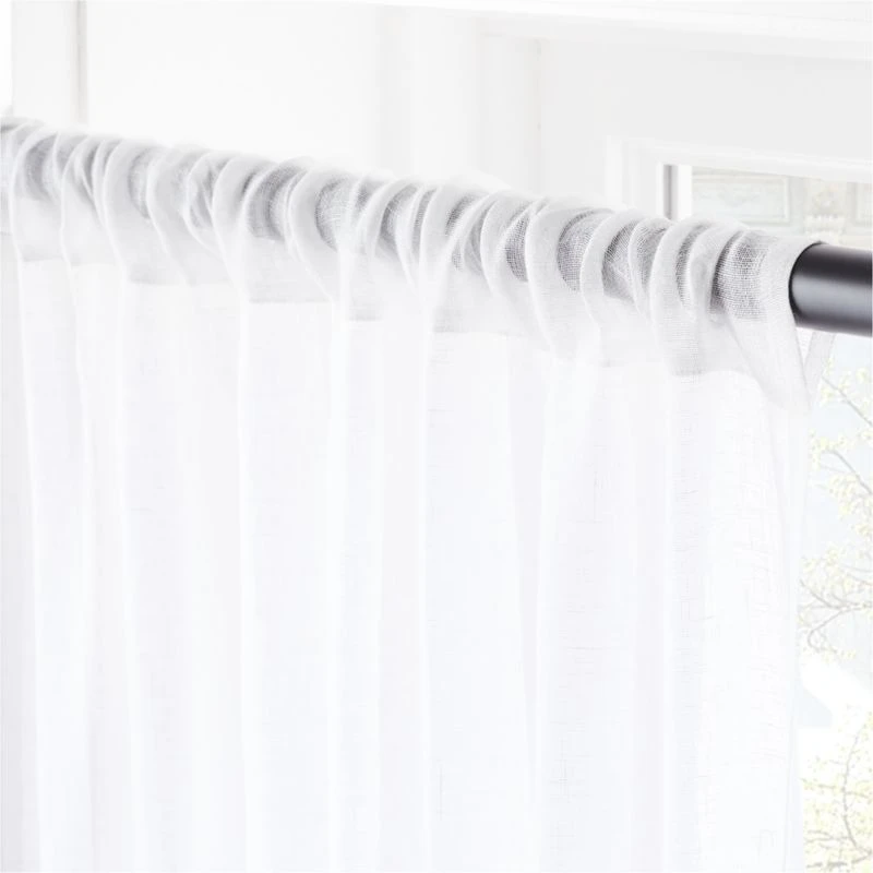 White Linen Sheer Window Curtain Panel 48"x84" 3 White Linen Sheer Window Curtain Panel 48"x84" - Image 3