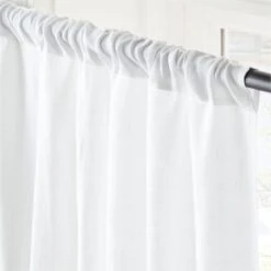 EUROPEAN FLAX™-Certified Linen White Window Curtain Panel 48''x84'' -Optimal Furniture Store LinenWhite96CurtainPnlAVSHS23