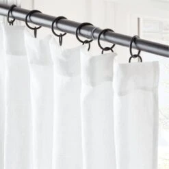 EUROPEAN FLAX™-Certified Linen White Window Curtain Panel 48''x84'' -Optimal Furniture Store LinenWhite96CurtainPnlROS23