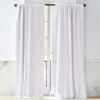 White Linen Blackout Curtain Panel