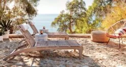 Braided Jute Large Pouf -Optimal Furniture Store LodiSunLoungerWithHeadrestOFB19