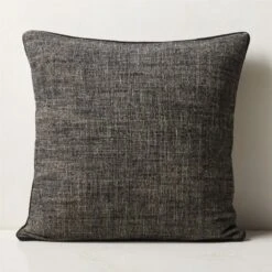 Lox Black Linen Throw Pillow 23"