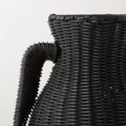 Luana Woven Black Vase Small -Optimal Furniture Store LuanaBlkWvnVaseBasketSmAV2SHS23