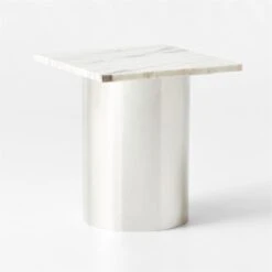 Luca White Marble Side Table 8 Luca White Marble Side Table -Optimal Furniture Store LucaWhtMrblSideTable3QSSF22