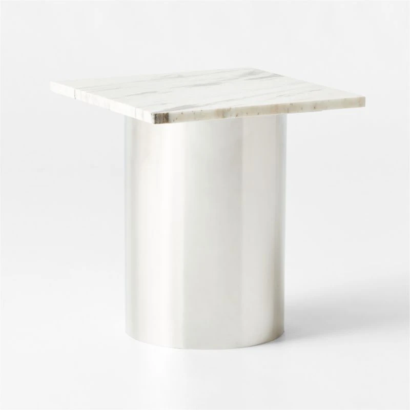 Luca White Marble Side Table 4 Luca White Marble Side Table - Image 4