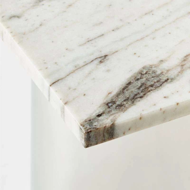 Luca White Marble Side Table 5 Luca White Marble Side Table - Image 5