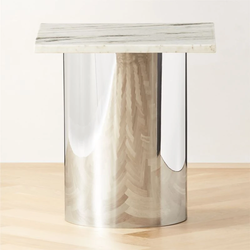 Luca White Marble Side Table 1 Luca White Marble Side Table