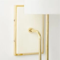 Lucerne Polished Brass Wall Sconce Light -Optimal Furniture Store LucernePldBrsNIvySngScncAVSHS23