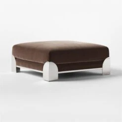 Luis Chocolate Velvet Ottoman -Optimal Furniture Store LuisEspressoOttoman3QSSS22