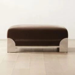 Luis Chocolate Velvet Ottoman