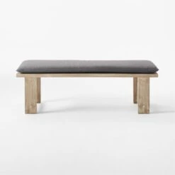 Lupine Teak Outdoor Dining Bench With Sunbrella ® Cushion -Optimal Furniture Store LupineDiningBenchSOSSS22