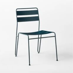 Luther Teal Metal Outdoor Dining Chair -Optimal Furniture Store LutherTealDiningChair3QSSS23