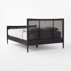 Maeve Black Cane Queen Bed -Optimal Furniture Store MaeveBlackQueenBed3QBSSF21