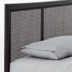 Maeve Black Cane Queen Bed -Optimal Furniture Store MaeveBlackQueenBedAVSSF21