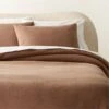 Maisa Organic Cotton Slub Coco Brown Duvet Cover And Pillow Shams