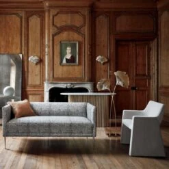 Foley Faux Mohair Grey Dining Armchair Set Of 4 -Optimal Furniture Store MaraisloveseatwithChromeJL20 1x1A