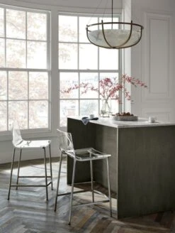 Chiaro Clear Counter Stool Nickel -Optimal Furniture Store MarbleTopGreyWoodIslandJL19