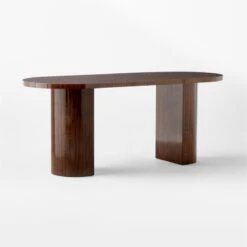 Marisa High-Gloss Walnut Wood Desk 70'' -Optimal Furniture Store MarisaHiGlossDeskLrg3QSSS23