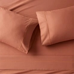 Marisal Organic Cotton 400 Thread Count Percale Chesnut Brown Sheet Set