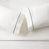 Marisal Organic Cotton 400 Thread Count Percale White And Black Sheet Set