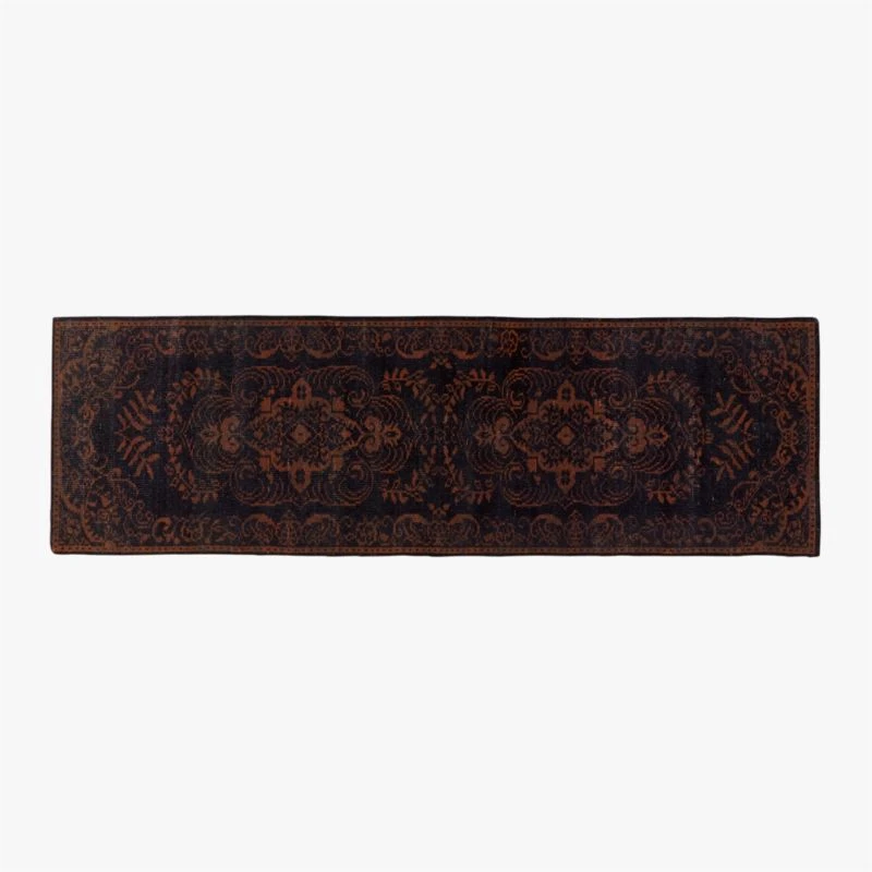 Marlowe Handknotted Black And Red Runner Rug 2.5'x8' 1 Marlowe Handknotted Black And Red Runner Rug 2.5'x8'