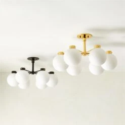 Marra 6-Bulb Black Flush Mount Light -Optimal Furniture Store Marra6BulbFlushMountGrpFHS23