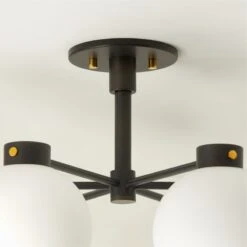 Marra 6-Bulb Black Flush Mount Light -Optimal Furniture Store MarraBlkPldBrs6BlbFlhMntAVSHS23