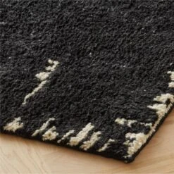 Marrin Hand-Knotted Black Wool Area Rug 5'x8' -Optimal Furniture Store MarrinHdkdNZWlBkRug8x10ROS23