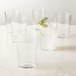 Marta Optic Fluted Cooler Glasses Set Of 6 -Optimal Furniture Store MartaOpticCoolersS6ROF22