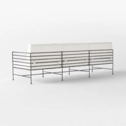 Marteau Black Iron Outdoor Sofa With White Sunbrella® Cushions -Optimal Furniture Store MarteauSofa3QBSSS23