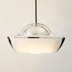 Materia Polished Nickel Dome Pendant Light -Optimal Furniture Store MateriaPldNklPendantROF22
