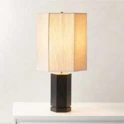 Maya Black Ebonized Oak Wood Table Lamp -Optimal Furniture Store MayaEbnzdBlkOakTableLampROS23