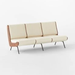 Meda Ivory Wool Armless Sofa -Optimal Furniture Store MedaIvoryWoolSofa3QSSF22