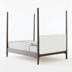 Melrose 4-Poster Charcoal Grey Canopy Queen Bed -Optimal Furniture Store MelroseCanopyQBed3QBSSS21