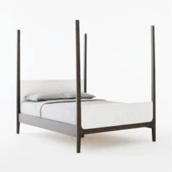 Melrose 4-Poster Charcoal Grey Canopy Queen Bed -Optimal Furniture Store MelroseCanopyQBed3QSSS21