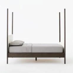 Melrose 4-Poster Charcoal Grey Canopy Queen Bed -Optimal Furniture Store MelroseCanopyQBedSDSSS21