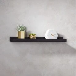 Metal Gunmetal Wall Shelf 24" -Optimal Furniture Store MetalWallShelfGunmetal24inSHF16