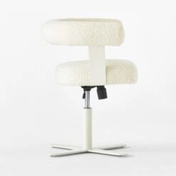 Mezza Ivory Boucle Office Chair -Optimal Furniture Store MezzaIvoryBclChairSDSSS23