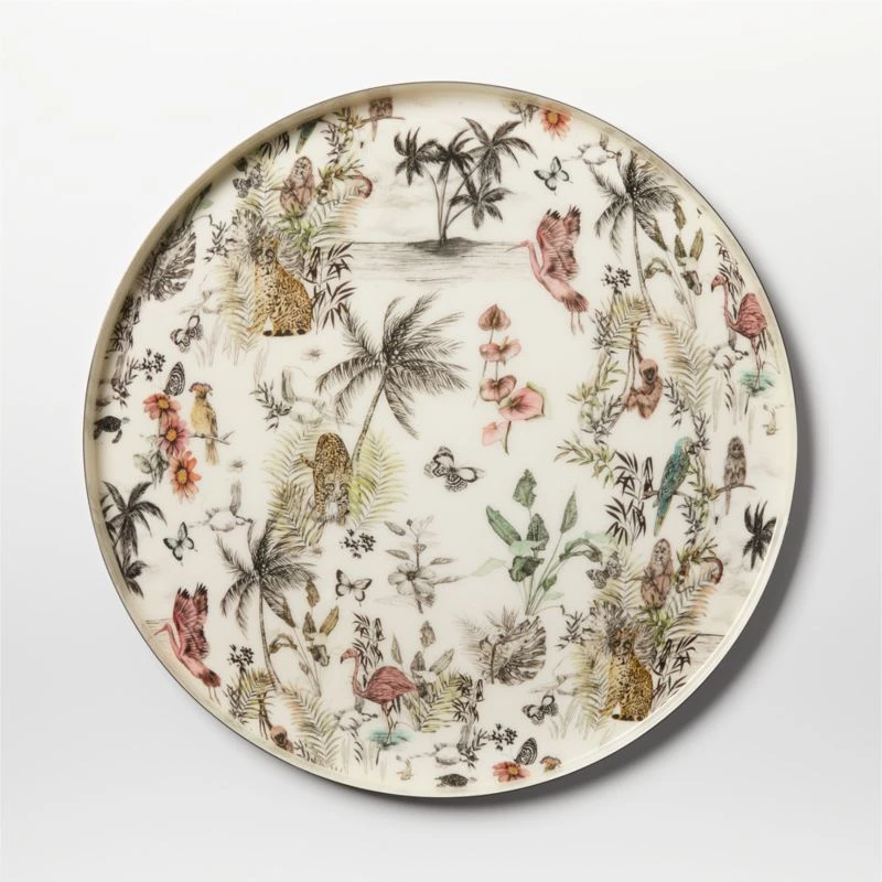 Jungle Print Round Serving Tray 4 Jungle Print Round Serving Tray - Image 4