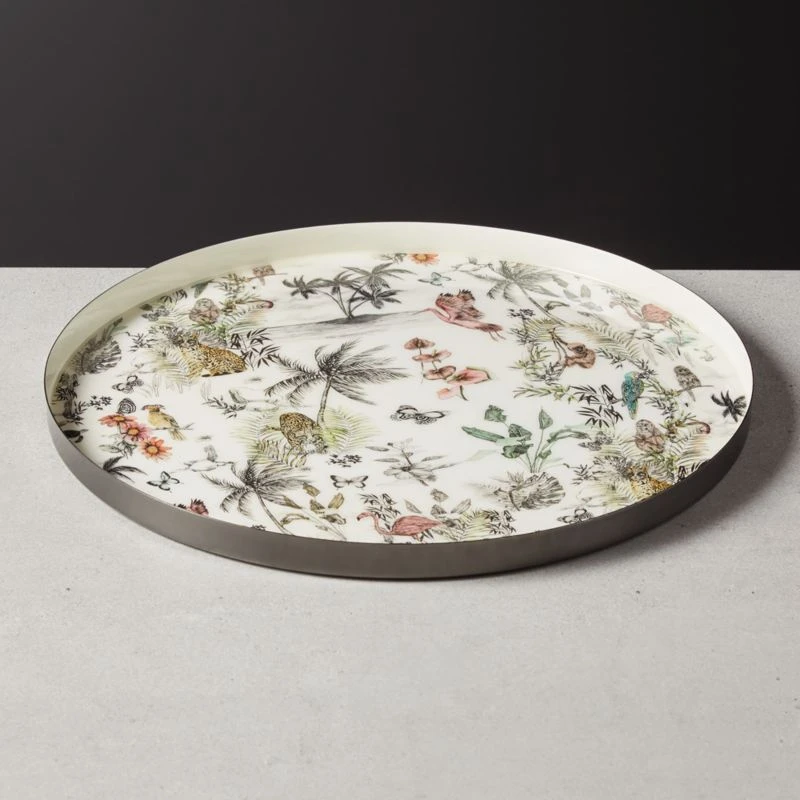 Jungle Print Round Serving Tray 1 Jungle Print Round Serving Tray