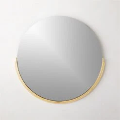 Mimi Round Polished Brass Wall Mirror 24"