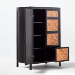 Miri Black Cane Chifferobe -Optimal Furniture Store MiriChiffrobe3QAVSSF21