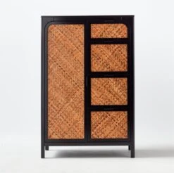 Miri Black Cane Chifferobe -Optimal Furniture Store MiriChiffrobeSOSSF21