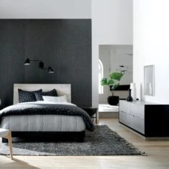 Leno Black And Natural Handwoven Jute Area Rug 5'x8' -Optimal Furniture Store MirissaWhitewashedQueenBedFB21 1x1V2 2