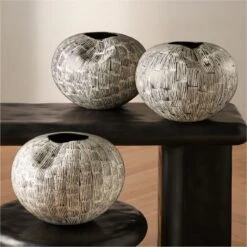 Moe Black And White Ceramic Vase -Optimal Furniture Store MoeBlackNWhiteVaseAV2SHF23