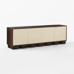 Moti Brown And White Mango Wood Media Console -Optimal Furniture Store MotiMediaCredenza3QSSS23