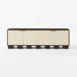 Moti Brown And White Mango Wood Media Console -Optimal Furniture Store MotiMediaCredenzaSOSSS23