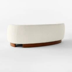 Muir Curved White Boucle Sofa -Optimal Furniture Store MuirWhtBclCurverSofa3QBSSF23