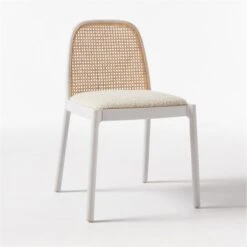Nadia White Cane Woven Chair -Optimal Furniture Store NadiaWhiteCaneChair3QF20