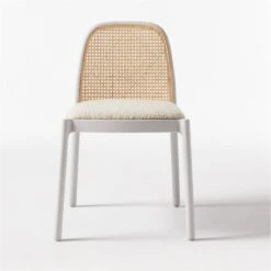 Nadia White Cane Woven Chair -Optimal Furniture Store NadiaWhiteCaneChairSOF20